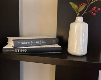 Books and Vase on shelf