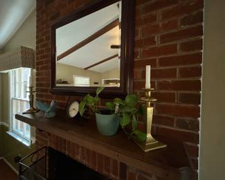 Fireplace Mantle Displays and large Mirror