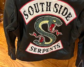 Woman's Large Motorcycle Leather Jacket, Back