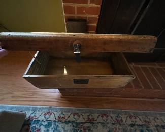 Wood display box, inside