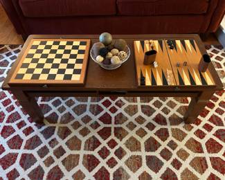 Gaming Table with Chess and Backgammon Boards