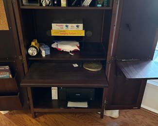 Hardwood Closet Desk w/printer on bottom