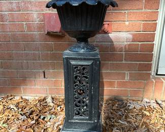 Elevated Metal Ornamental Display Pots (2) and Pansies