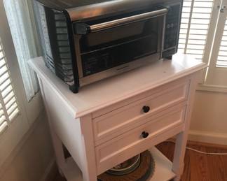 SIDE TABLE AND TOASTER OVEN