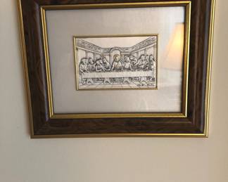 SMALL FRAMED ART OF LAST SUPPER