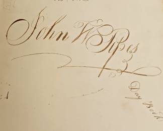 John Pipes Day book 1835 partial ledger etc Likely Jefferson County, MS 