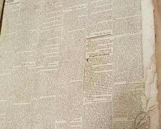 Half a Bound Volume Port Gibson Correspondant newspapers 1832 as a volume no separate issues