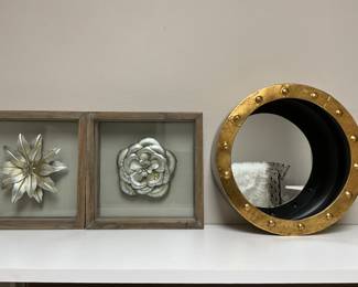 Laundry Room - Metal art & mirror in gold