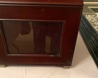 Small glass & wood box