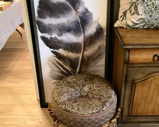 Fancy stool & 2 of these feather pictures