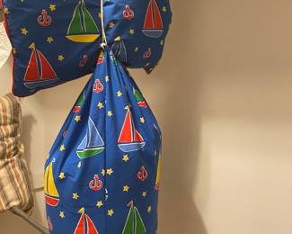Closet in Christmas Room - sleeping bag & pillow - boats