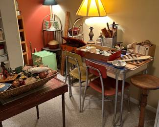 Vintage table with hairpin legs