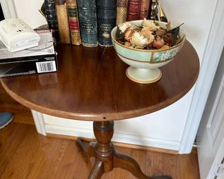 Antique Books & Round Accent Tables