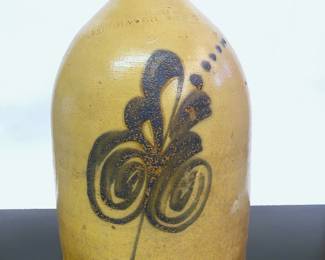 Antique 1870s Pewtress, New Haven, Connecticut Stoneware Jug 