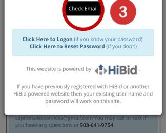Registration Guide 3 ... To Log back in when you have your Hibid account. 