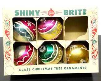 Shiny Brite Christmas Ornaments with box 