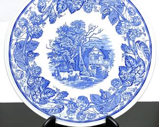 English Spode Blue Room Collection ‘Rural Scenes’ Cake Plate 