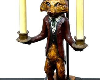 Vintage Gentleman Fox Butler Tabletop Lamp .......To register in order to place bids go to www.capitolsalesservices.hibid.com