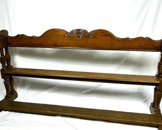 Antique bench with a 'Marriage' seat from 1768. .......To register in order to place bids go to www.capitolsalesservices.hibid.com