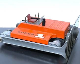 1960s Super 1 Space bulldozer tin toy. Made in Japan  .......To register in order to place bids go to www.capitolsalesservices.hibid.com