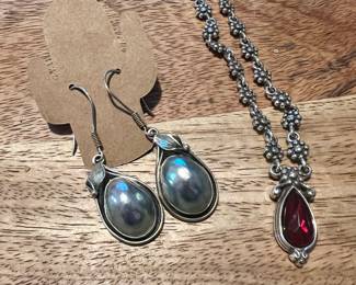 Brighton Necklace & Mave Pearl Sterling Earrings