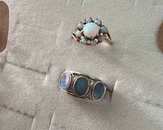 14k Opal ring & sterling opal ring 