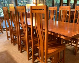 Gorgeous!!  Simply Amish - Markley Missing Dining Table | (8) Simply Amish Aspen Side Chairs