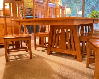 Gorgeous!!  Simply Amish - Markley Missing Dining Table | (8) Simply Amish Aspen Side Chairs