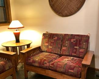 Simply Amish Love Seat + Side Tables