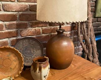 Midcentury Ceramic Lamp + Pottery