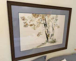 26	$90 	
Bernice Osborne signed tree print 38Wx29T	