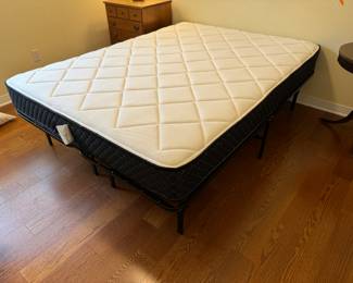 25	$150 	
Queen mattress on metal frame 	