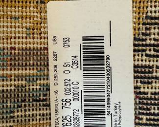 20	$75 	
Area carpet multicolor 110Lx 78W	