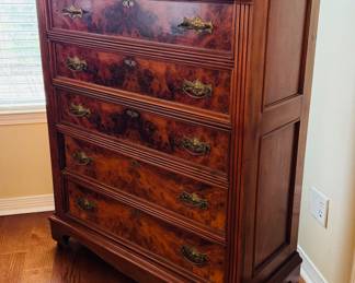 35	$575 	
Antique burlwood 6 chest of drawers 43Wx19Dx56	