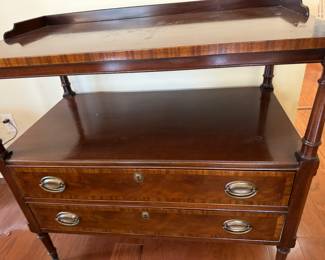 6	$295 	
American Sheraton style mahogany server 									
36Wx20Dx33T with two long drawers 		