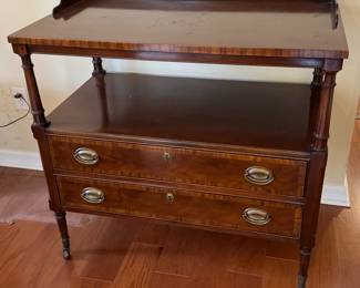 6	$295 	
American Sheraton style mahogany server 									
36Wx20Dx33T with two long drawers 	