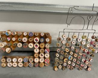 Collection of vintage wood thread spools   $20 each