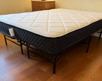 25	$150 	
Queen mattress on metal frame 	