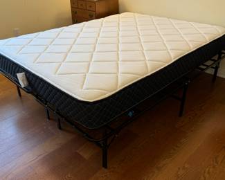 25	$150 	
Queen mattress on metal frame 	