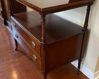 6	$295 	
American Sheraton style mahogany server 									
36Wx20Dx33T with two long drawers 		