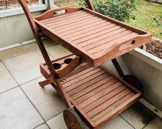 49	$80 	
Redwood garden cart on wheels 32x17x29	