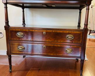6	$295 	
American Sheraton style mahogany server 									
36Wx20Dx33T with two long drawers 	