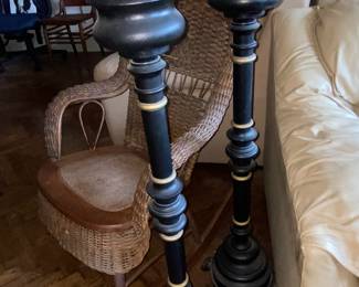 Large wood candlesticks 