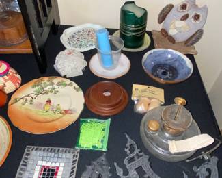 Vintage plates , Oil lamp and more