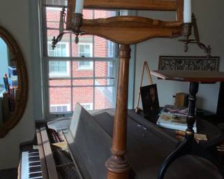 Antique music stand with candle attachments