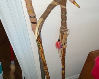 Antler walking sticks 