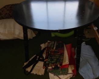 Small round black table