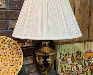 Heavy brass table lamp.