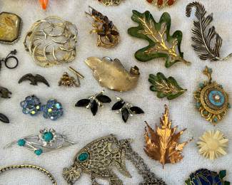 Excellent selection of jewelry, much vintage and many signed.