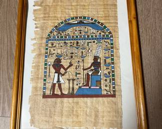 Egyptian painting on papyrus.